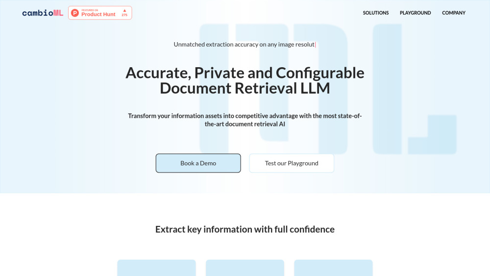 CambioML: Accurate Document Extraction & Mapping ML Data Platform