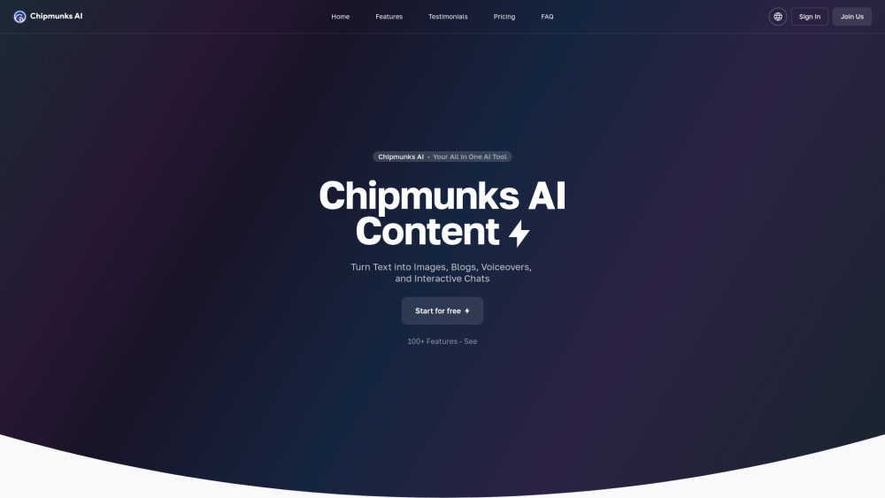 **Chipmunks AI: Generate Images, Voices & Texts with Advanced AI Tool**