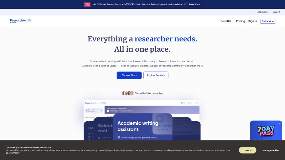 Researcher.Life: AI Tools & Services for Researchers' Publication Needs