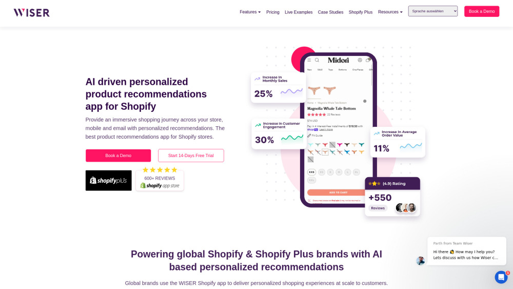 Wiser Shopify App: AI-Powered Product Recommendations for Shopify