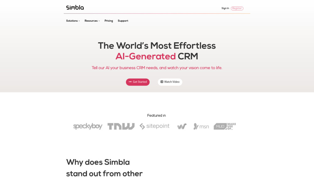 Simbla - AI CRM : Website Builder, Document Management, Automation