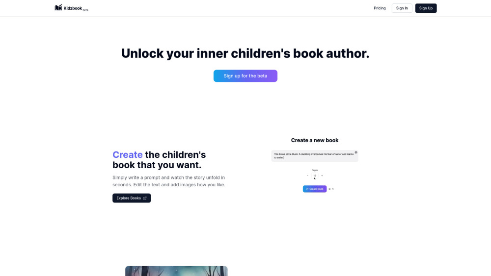 Kidzbook AI: Personalized Kids' Books with AI Tool for Creation