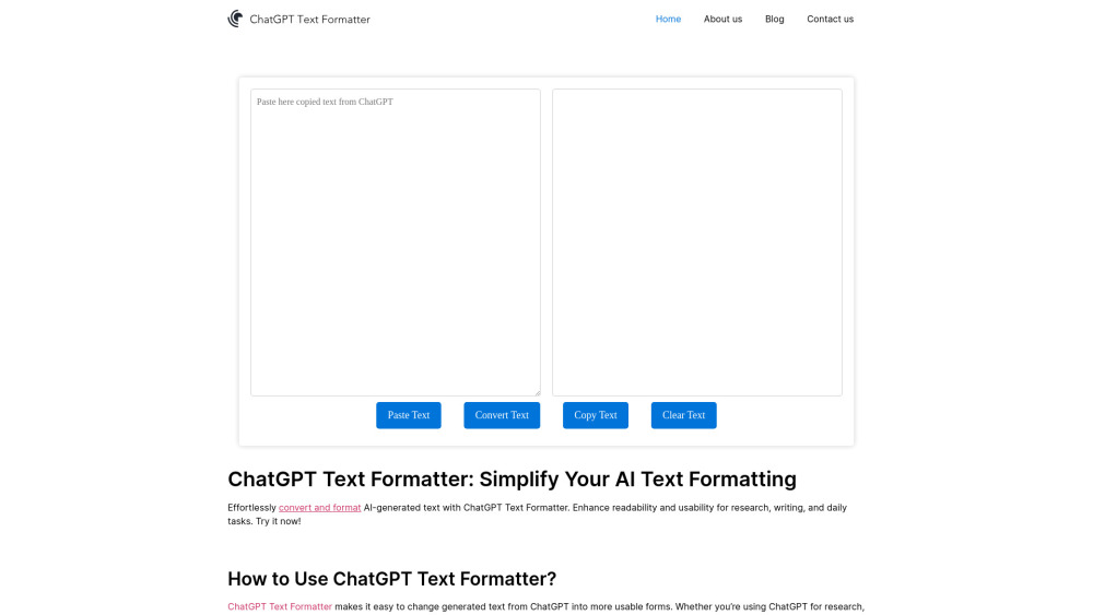 ChatGPT Text Formatter: AI Text Tool for Perfect Formatting Results