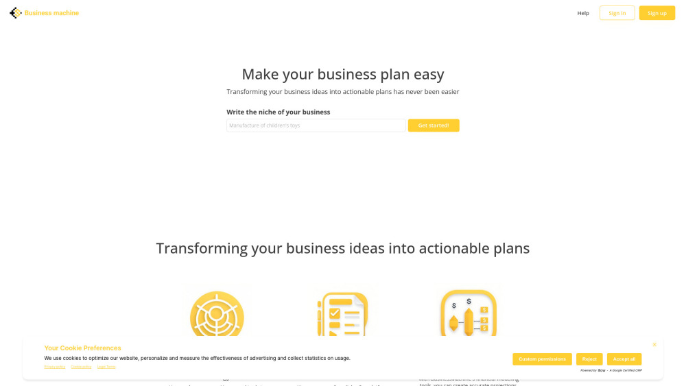 Business Machine: AI-Powered Platform for Professional Business Plans