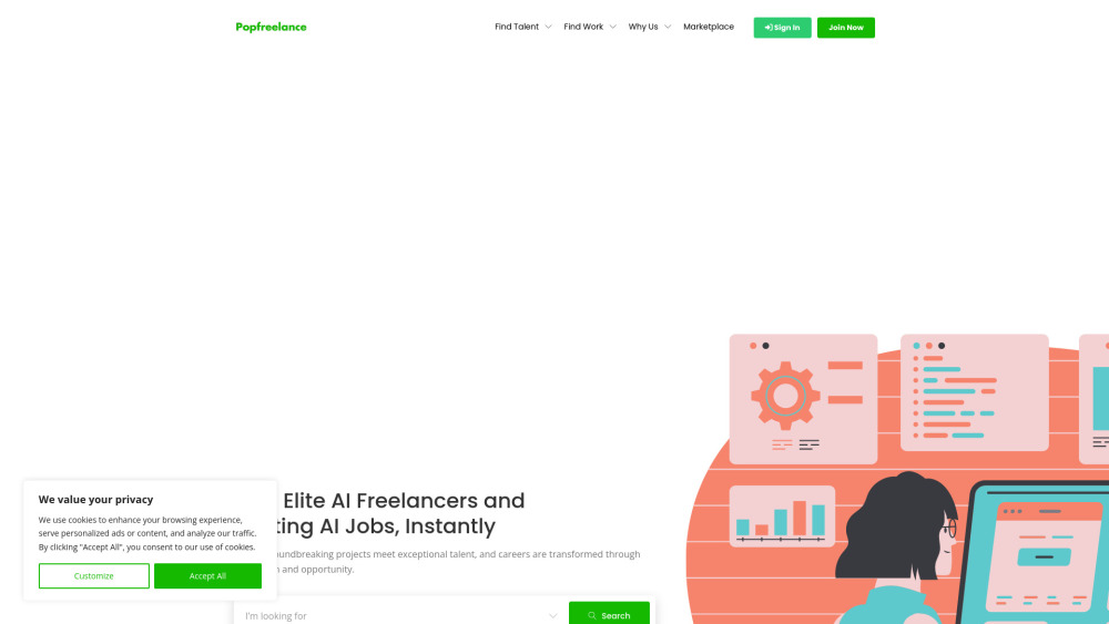 Popfreelance - AI Freelance Marketplace: Talent & Job Opportunities Hub