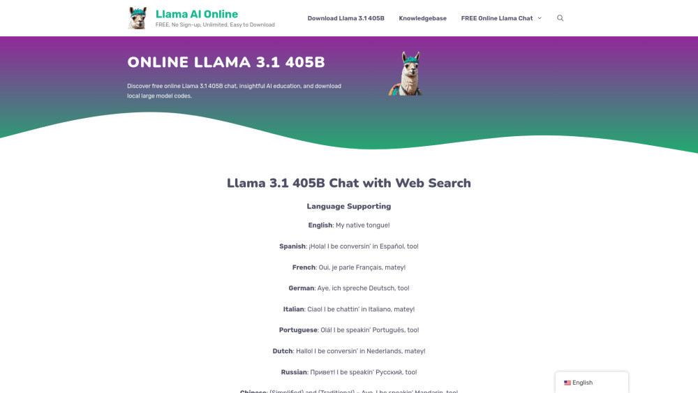 Online Llama 3.1 405B Chat : 405B Parameter Open-Source AI by Meta AI