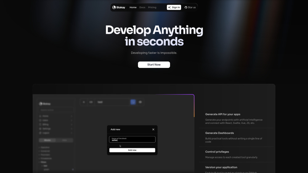 Blokay: AI Platform for Instant & Efficient Software Development