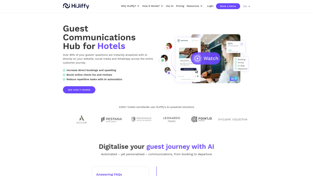 HiJiffy Guest Communications Hub: AI-Powered Hotel Guest Platform