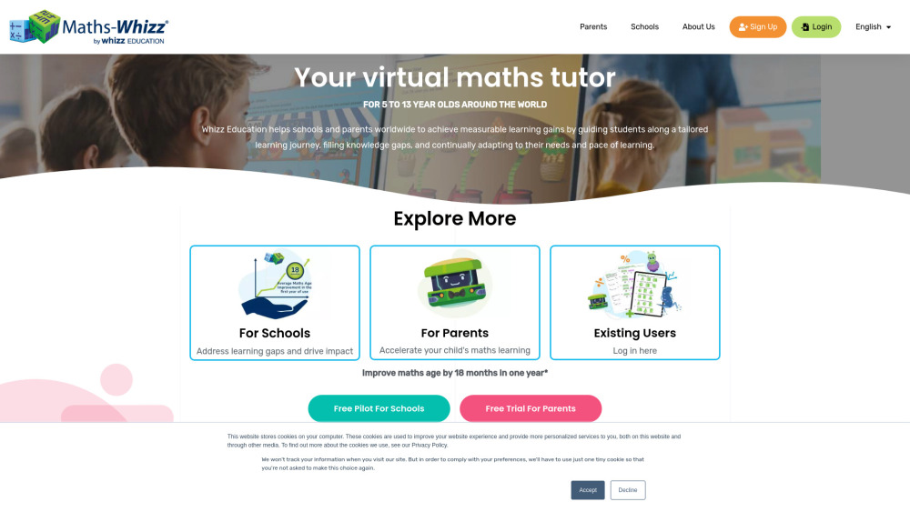 Maths-Whizz: AI Maths Tutor for Kids Aged 5-13 | Virtual Learning