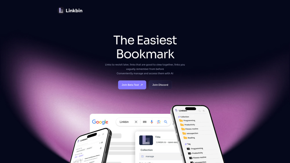 Linkbin: AI-Assisted Bookmark Service for Easy and Convenient Web Organization