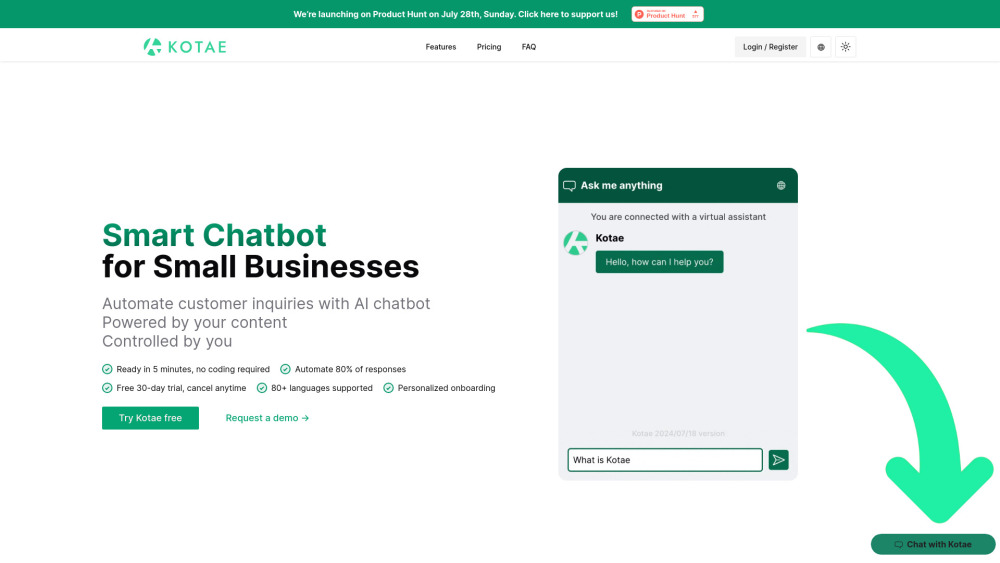 Kotae: AI Chatbot Solution : Tailored for Small Business Success