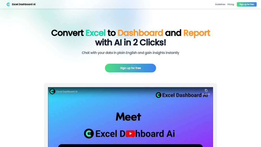 ExcelDashboard AI: Smart AI Data Assistant for Excel Files Management