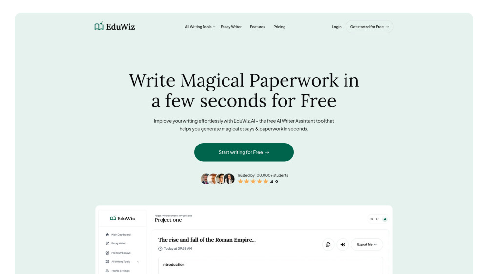 EduWiz.AI: AI Writer Assistant for Effortless, Seamless Writing