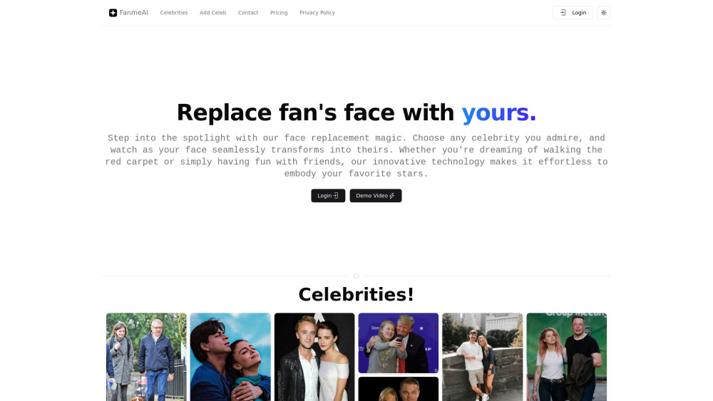 FanmeAI: Celebrity Face Swap Platform for Personalized Face Replacement