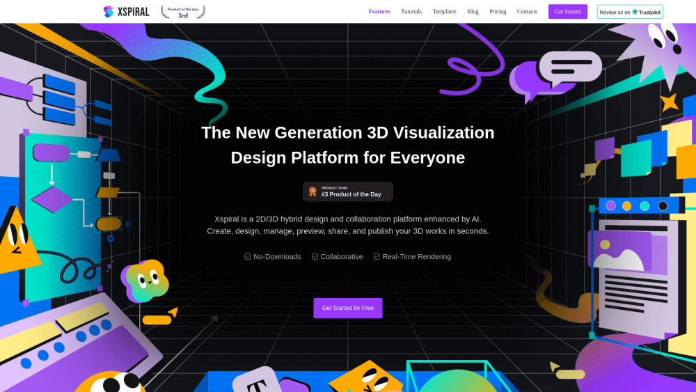 Xspiral: Online 3D Visualization Tool with 2D/3D Hybrid Design