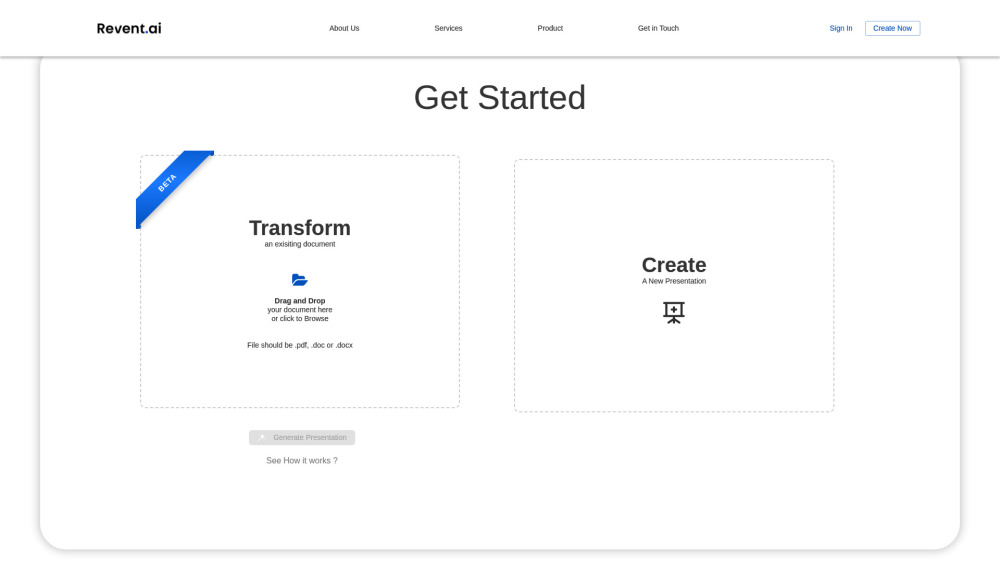 Revent.ai: AI-Powered, Automated Presentation Design Tool with AI