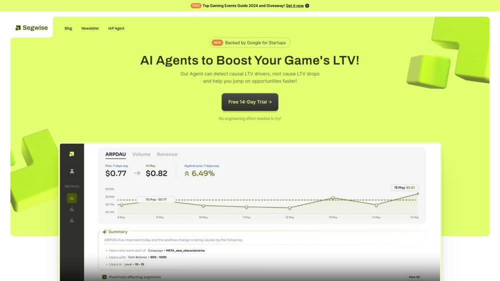 Segwise AI: Boost Game LTV with Advanced AI Agents for Optimization