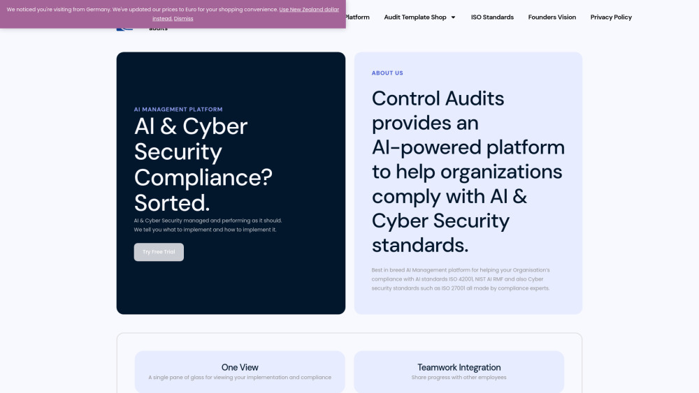 Control Audits: AI Compliance Platform for ISO Standards & Cyber Security