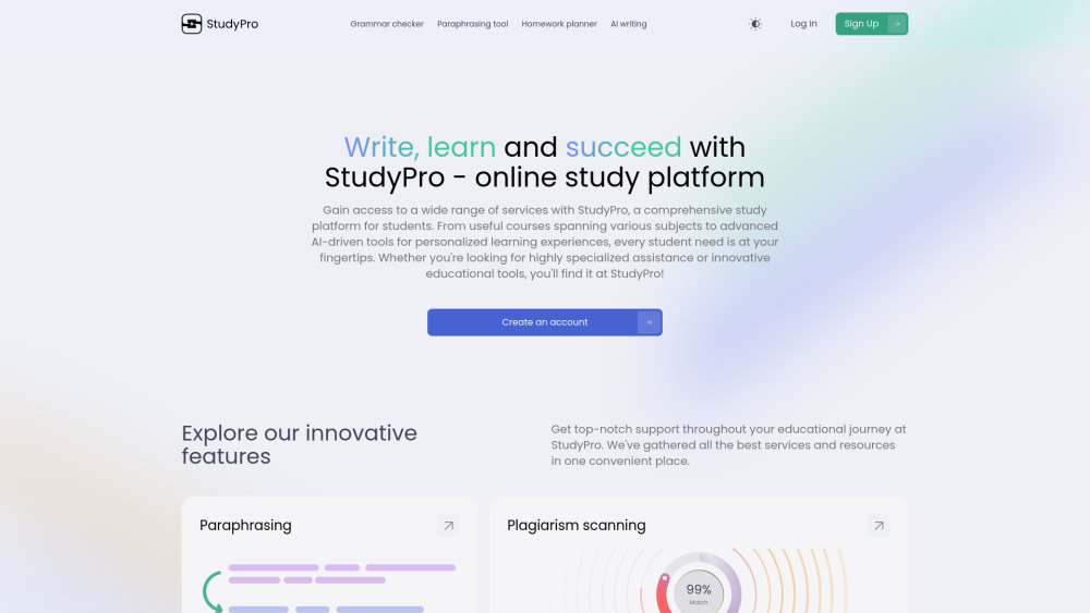 StudyPro: Tailored Online Learning Platform for Student Success