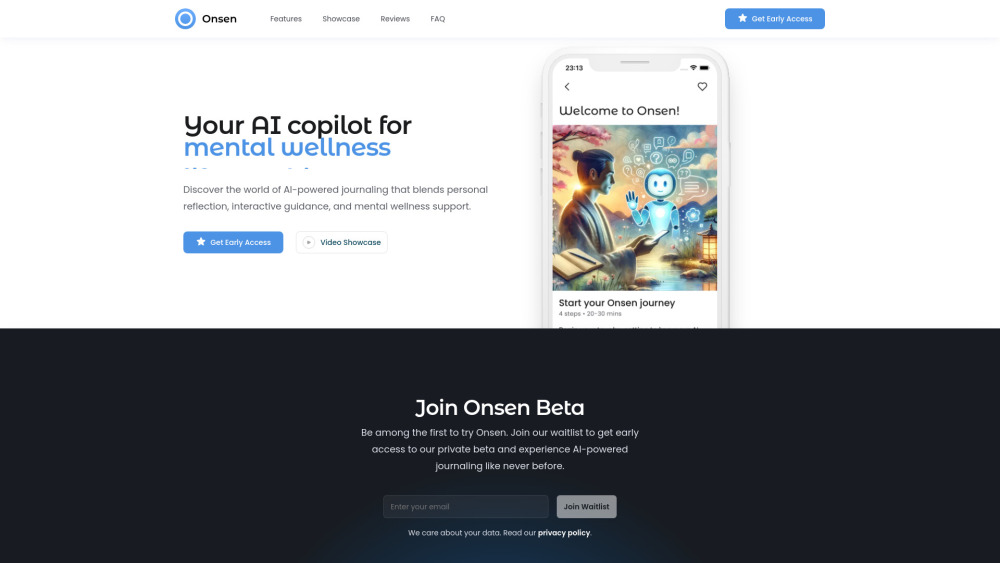 Onsen : AI Journaling App for Mental Wellness & Self-Care Support