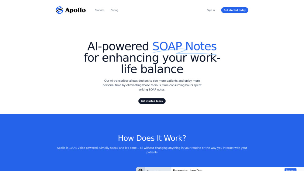 Apollo Health MD: AI-Driven SOAP Notes Automation for Healthcare Pros