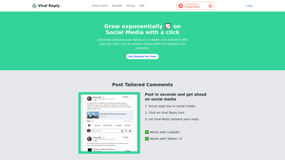 Viral Reply: AI Chrome Extension for Viral Post Responses and Engagement