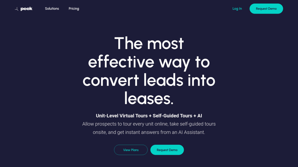 Peek: Virtual Tours + AI Leasing - Self-Guided Tours, AI Platform