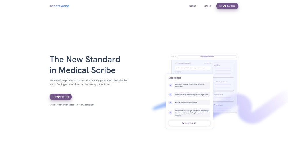 Notewand: AI Medical Scribe for Clinical Notes Automation