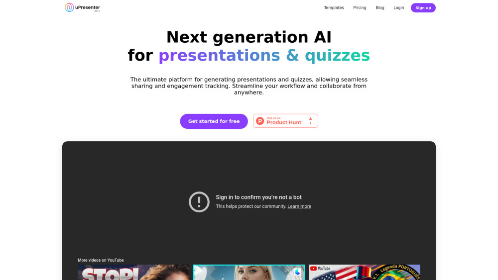 uPresenter: AI-Driven Platform for Engaging Presentations & Quizzes