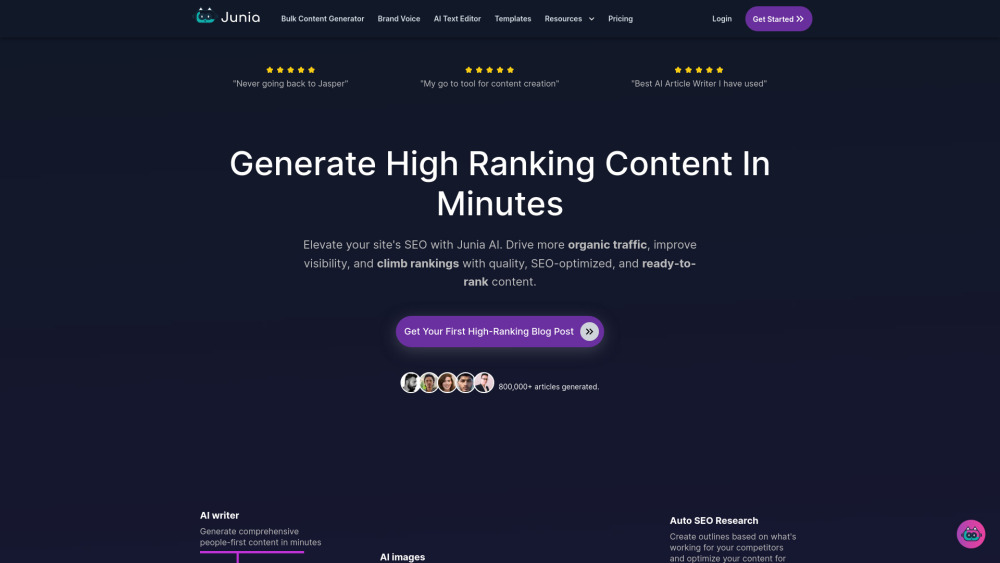 Junia AI: In-Depth SEO Content Creation with Powerful AI Writer