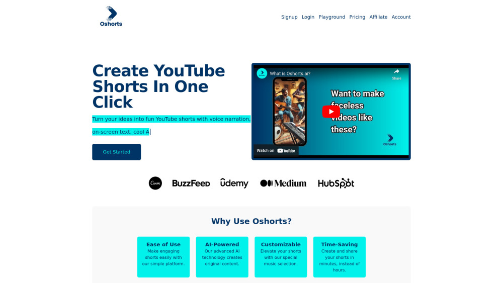 Oshorts AI Videos: AI-Powered Platform for Creating Short Videos