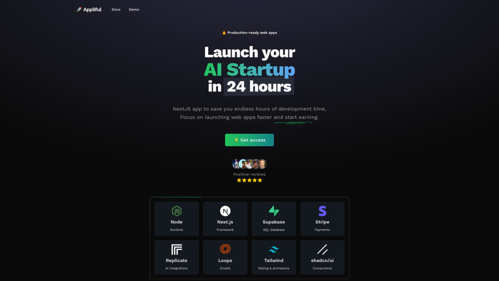 Appliful: NextJS Boilerplate for Fast AI Startup Launch