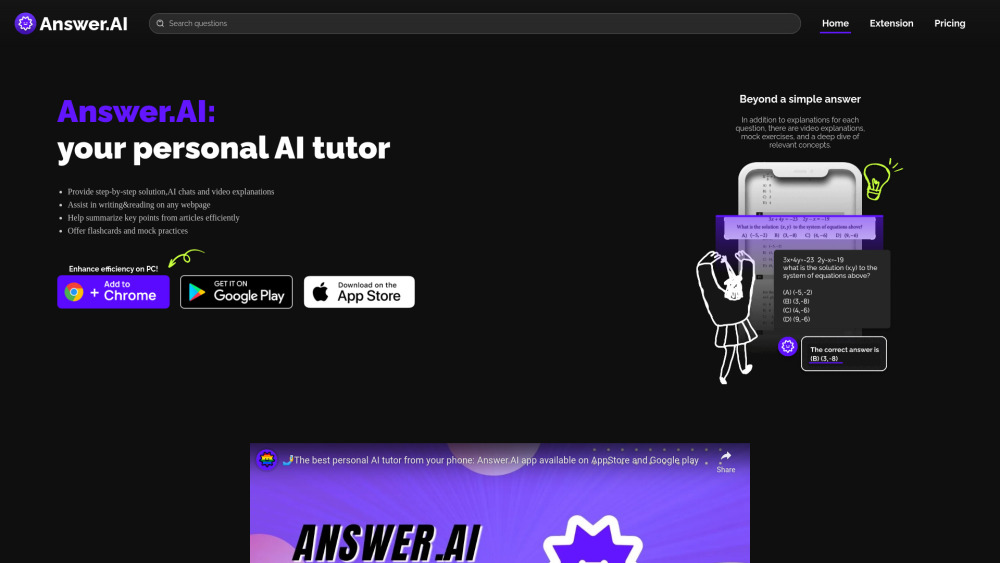 Answer AI: AI-Powered Homework Helper App for Students' Success