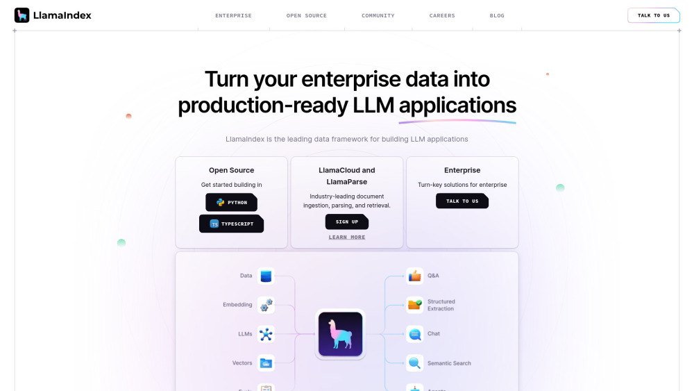 LlamaIndex: Data Framework & Parsing Tools for LLM Apps