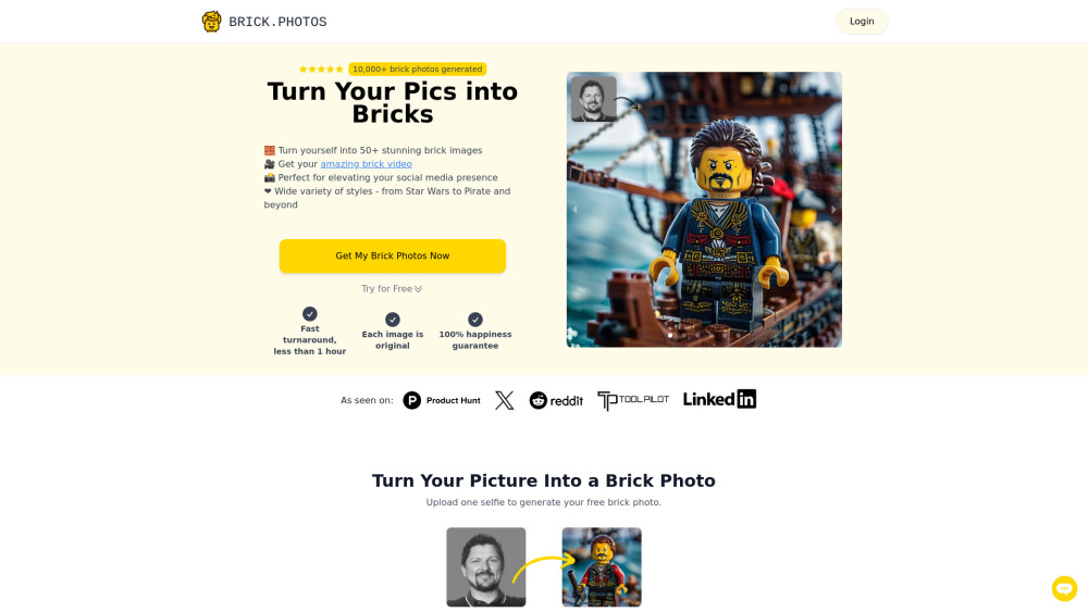 Brick.Photos: Transform Photos to Unique Brick Figures for Sharing