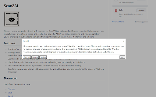 Scan2AI: Chrome Extension - Screen Capture & AI Processing Tool