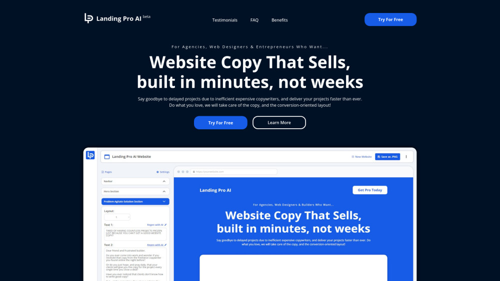 Landing Pro AI: Generate Persuasive Website Copy Effortlessly