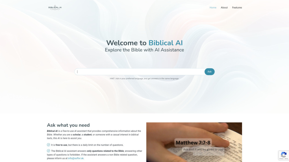 Biblical AI: Free AI Assistant for Comprehensive Bible Insights