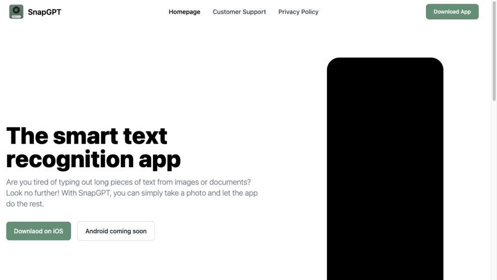 SnapGPT: Text Recognition, Instant Answers & Productivity Enhancement