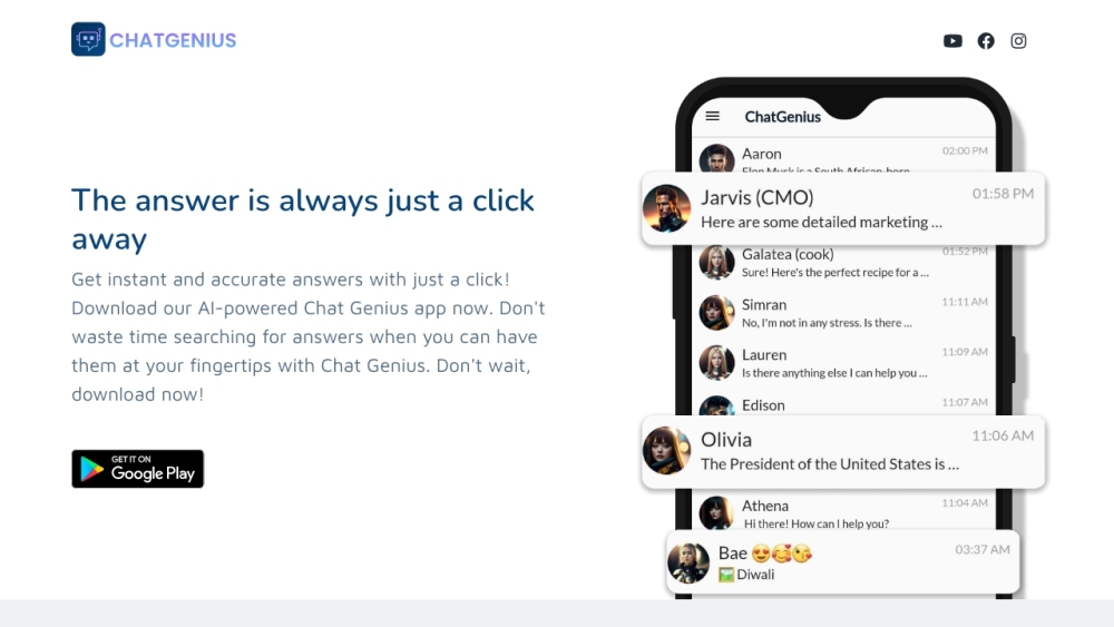 Chat Genius: AI Chatbot App for Intelligent, Effortless Conversations