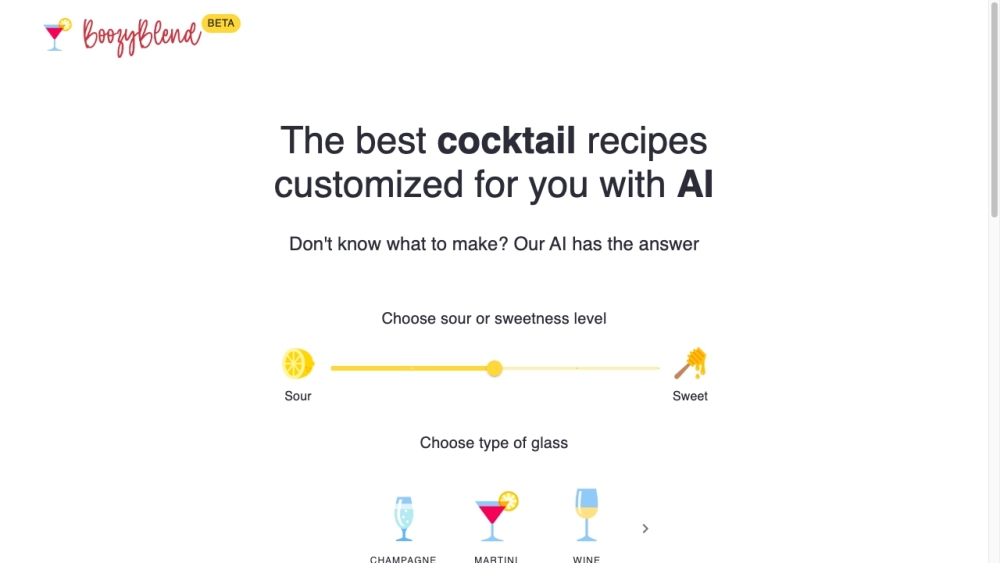 CocktailAI: Personalized Cocktail Recipes Based on Your Preferences