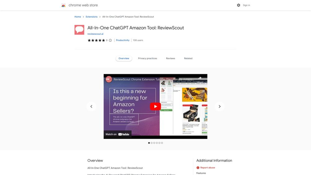 ReviewScout - Chrome Extension: Streamline Amazon Research with ChatGPT