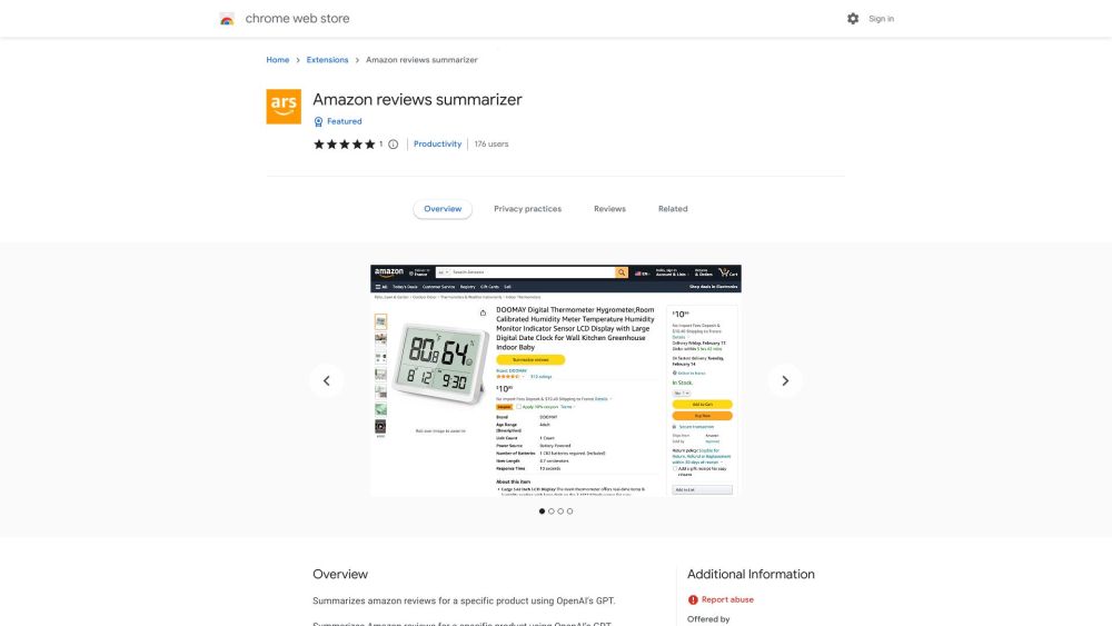 Amazon Reviews Chrome Extension : GPT-3-powered Reviews