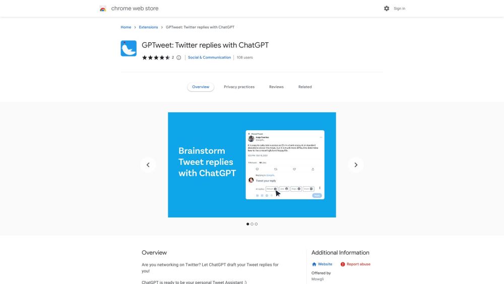 GPTweet: ChatGPT-Powered Chrome Extension for Twitter Networking Tool