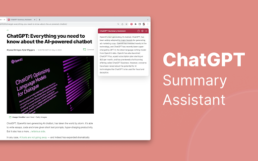 ChatGPT Summary Assistant: Web Content Tool with Customizable Prompts