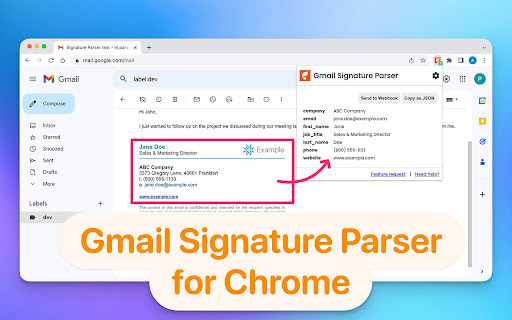 ChatGPT - Chrome Extension: Extract Contact Details from Gmail Signatures