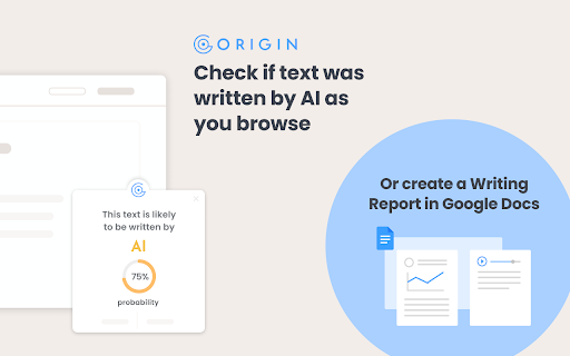 Origin - Chrome Extension: AI Detector for Authentic Content Sources