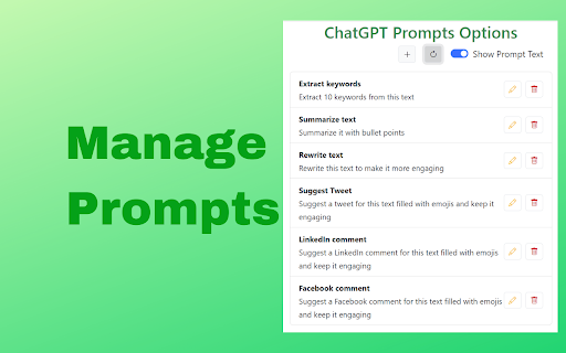 ChatGPT Prompts Manager : Contextual Response Generation