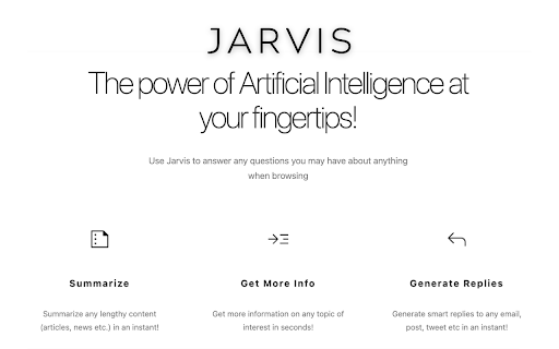 Jarvis - Chrome Extension: Reply, Summarize, and Answer for Better Browsing