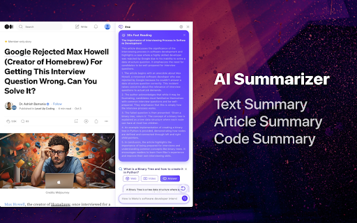 Eva AI - Chrome Extension: Content Summarization & Interactive Q&A Boost